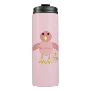 Custom Pink Birthday Girl Chick Thermal Tumbler Thermosbecher