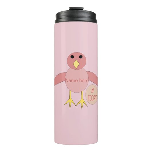 Custom Pink Birthday Girl Chick Thermal Tumbler Thermosbecher (Vorderseite)