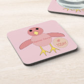 Custom Pink Birthday Girl Chick Untersetzer (Linke Seite)