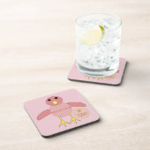 Custom Pink Birthday Girl Chick Untersetzer (Rechte Seite)