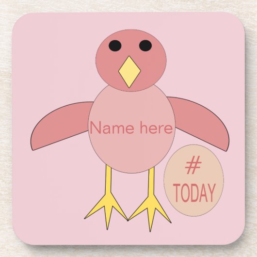 Custom Pink Birthday Girl Chick Untersetzer (Vorderseite)