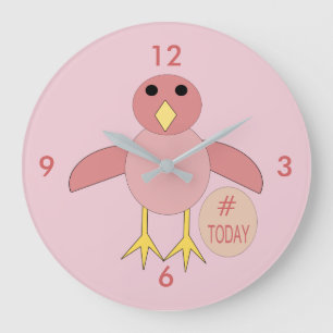 Custom Pink Birthday Girl Chick Wall Uhr