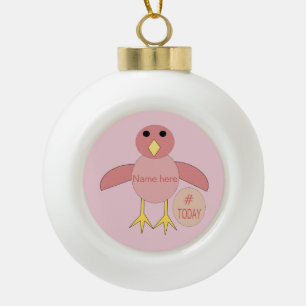 Custom Pink Birthday Girl Keramik Kugel-Ornament