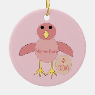 Custom Pink Birthday Girl Keramik Ornament