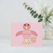 Custom Pink Birthday Girl Postcard Postkarte (Stehend Vorderseite)