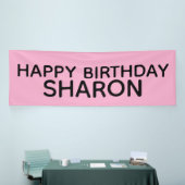 CUSTOM PINK BIRTHDAY PARTY BANNER (Messeveranstaltung)