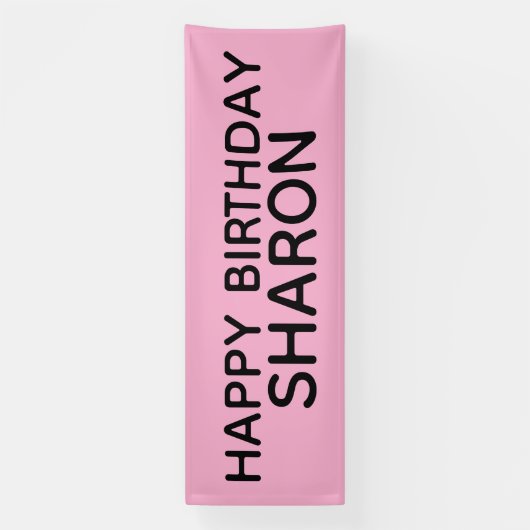 CUSTOM PINK BIRTHDAY PARTY BANNER (Vertikal)