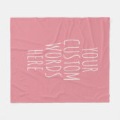 Custom Pink Birthday Text Blanket Gift for Girls  Fleecedecke (Vorderseite (Horizontal))