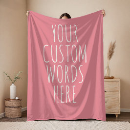 Custom Pink Birthday Text Blanket Gift for Girls  Fleecedecke