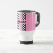 Custom Pink Black Auto Race Sport Reisebecher (VorderseiteRechts)