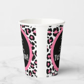 Custom Pink Black & White Cheetah Print Pappbecher (Links)