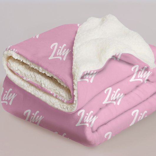 Custom Pink Blanket for Baby or Bridesmaids Gift Sherpadecke