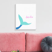 Custom Pink Blue aquamarin Magical Mermaid Schwanz Leinwanddruck (Insitu (Wohnzimmer))