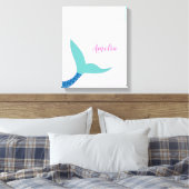Custom Pink Blue aquamarin Magical Mermaid Schwanz Leinwanddruck (Insitu (Schlafzimmer))