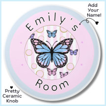 Custom Pink Blue Lila Butterfly Keramik Knoblauch