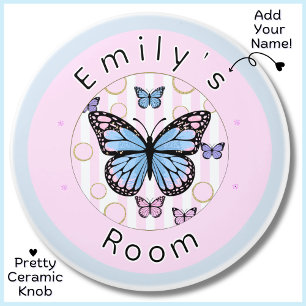 Custom Pink Blue Lila Butterfly Keramik Knoblauch Keramikknauf
