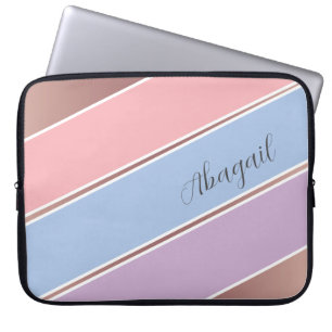 Custom Pink, Blue und Lavender Strip Art Laptopschutzhülle