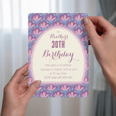 Custom Pink Blue Watercolor Quiroral Einladung