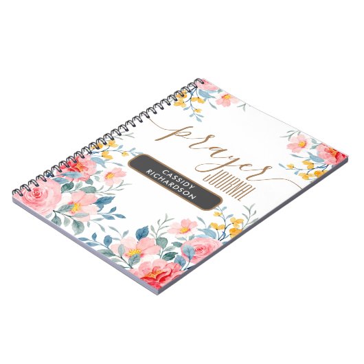 Custom Pink Blume Gebetszeitschrift Notizbuch Notizblock (Linke Seite)