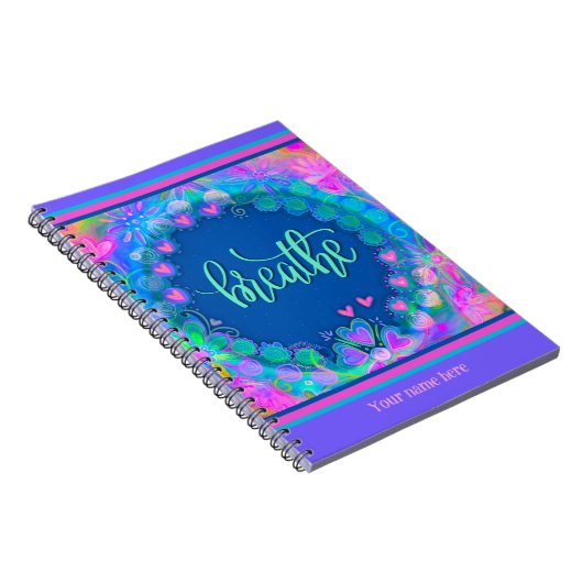 Custom Pink Blumenstrauß atmen Spaß farbenfroh Notizblock (Rechte Seite)