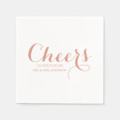 Custom Pink Blush Future Mr & Mrs Name Wedding Serviette (Vorderseite)