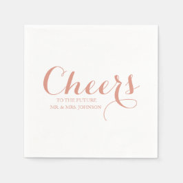 Custom Pink Blush Future Mr & Mrs Name Wedding Serviette