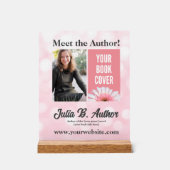 Custom Pink Bokeh Author Book Signing Desk Acrylschild (Vorderseite)
