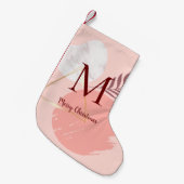 Custom Pink Botanical Modern Christmas Strumpf Kleiner Weihnachtsstrumpf (Vorderansicht (hängend))
