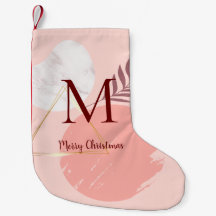 Custom Pink Botanical Modern Christmas Strumpf