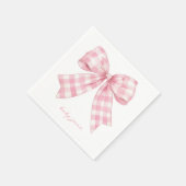 Custom Pink Bow Baby Dusche Napkins Serviette (Ecke)
