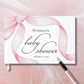 Custom Pink Bow Baby Shower Gästebuch