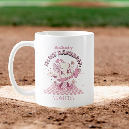 Custom Pink Bow Baseball Kaffeetasse