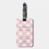 Custom Pink Bow Floral Coquette Ästhetisches Foto Gepäckanhänger (Rückseite vertikal)