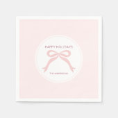 Custom Pink Bow Holiday Serviette (Vorderseite)
