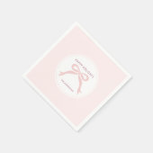 Custom Pink Bow Holiday Serviette (Ecke)