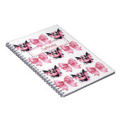 Custom Pink Bows & Bats Coquette Halloween-Geschen Notizblock (Rechte Seite)