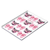 Custom Pink Bows & Bats Coquette Halloween-Geschen Notizblock (Linke Seite)