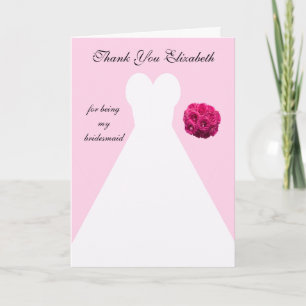 Custom Pink Bridesmaid Danke Karte