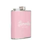 Custom Pink Bridesmaid Proposal Gift Bachelorette Flachmann (Rechts)