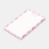 Custom Pink Brown Dot Grid Student Geschenkplaner Post-it Klebezettel (angewinkelt)