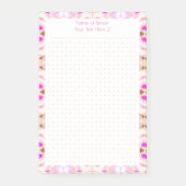 Custom Pink Brown Dot Grid Student Geschenkplaner Post-it Klebezettel (Vorderseite)