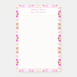 Custom Pink Brown Dot Grid Student Geschenkplaner Post-it Klebezettel