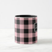 Custom Pink Buffalo Karo Karierte Tasse (Zentrum)