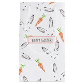 Custom Pink Bunny Rabbit and Carrot Pattern Basket Kleine Geschenktüte (Vorderseite)