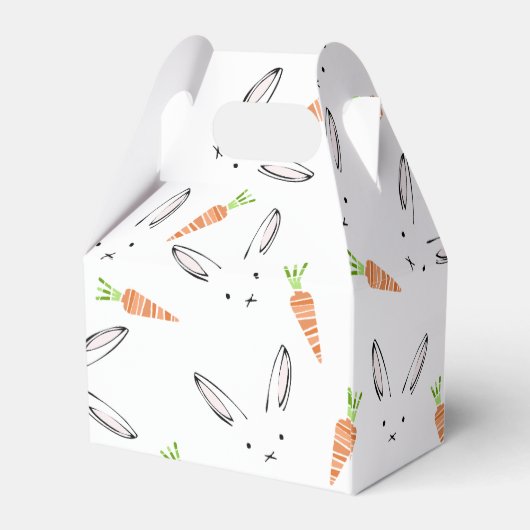 Custom Pink Bunny Rabbit und Carrot Muster Geschenkschachtel (Rückseite)