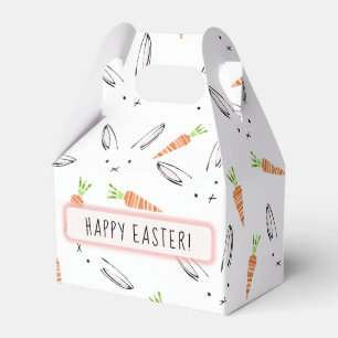Custom Pink Bunny Rabbit und Carrot Muster Geschenkschachtel