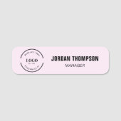 Custom Pink Business logo Mitarbeiter-ID Namensschild (Vorderseite)
