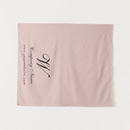 Custom Pink Business Table Runner Banner Script Wandteppich (Vorderseite (Horizontal))