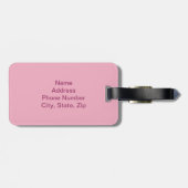 Custom Pink Camouflage Gepäckmarke Gepäckanhänger (Rückseite horizontal)