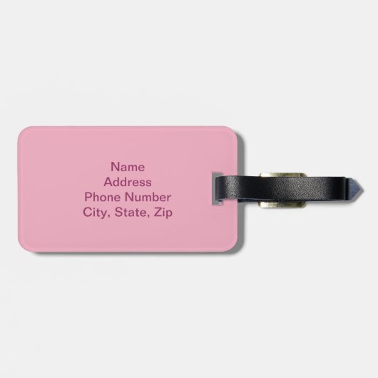 Custom Pink Camouflage Gepäckmarke Gepäckanhänger (Rückseite horizontal)